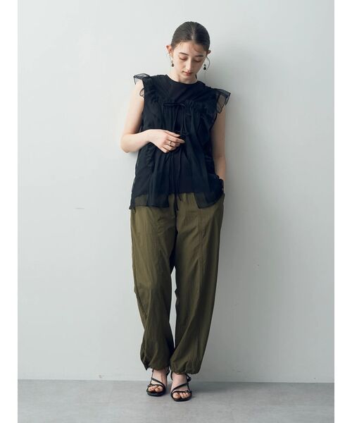【新品タグ付き◎】エコチュール２ＷＡＹジレ　TULLE GILET フリル　OU YECCA VECCA ベスト ジレ 2wayチュールフリルジレ レディース