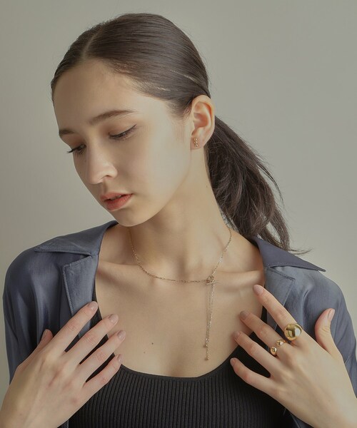 ネックレス K10アズキミックスチェーンマンテル ネックレス レディースの画像