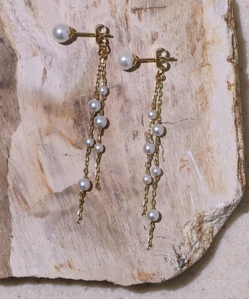 LHME ピアス 「WEB限定」“MELLOW”パールチャームドロップピアス