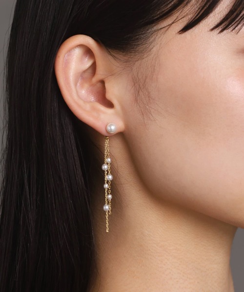 LHME ピアス 「WEB限定」“MELLOW”パールチャームドロップピアス