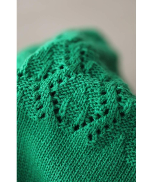 cawaii ワンピース ストンとIラインシルエットの切り替え柄ニット