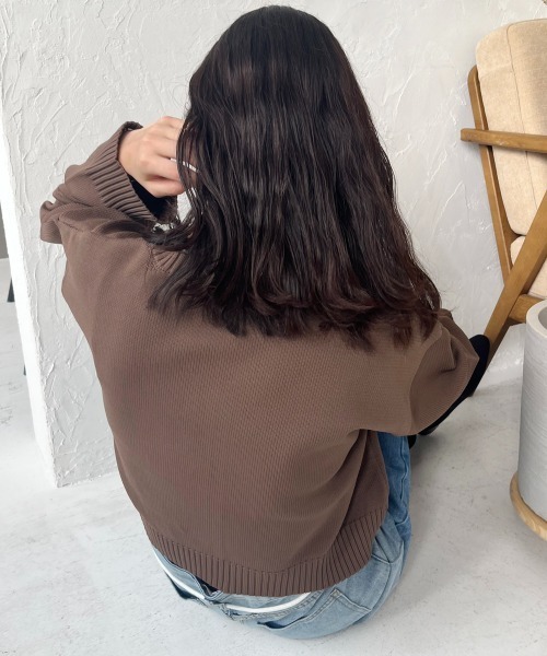 カーディガン スポンディッシュWジップニットカーディガン レディース