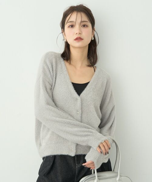 カーディガン 「洗える」ラメシャギー カーディガン レディース ラメシャギーカーディガン（ニット/セーター）｜1er