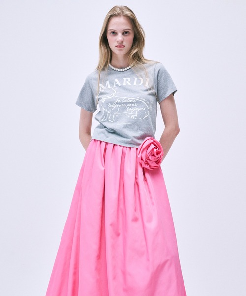 tシャツ SLIM TSHIRT SWING THE TAIL DDANJI FLOWER CHOKER レディース Mardi Mercredi tシャツ SLIM TSHIRT SWING THE TAIL DDANJI