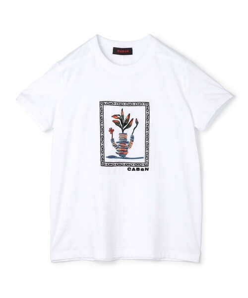 tシャツ スビンコットン アフリカンエンブロイダリーＴシャツ レディース