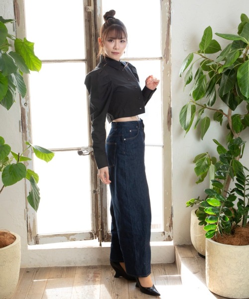 one spo - onespo ♡ ラッフルデニムワイドパンツの通販 by