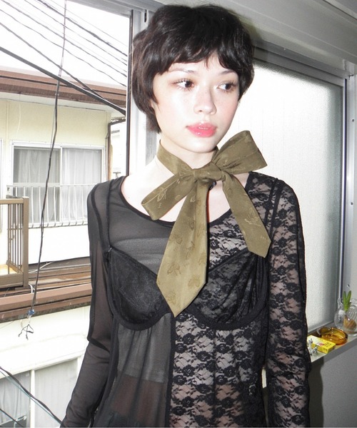 musubore（ムスボレ） tシャツ 2way half lace tops / ハーフレース 
