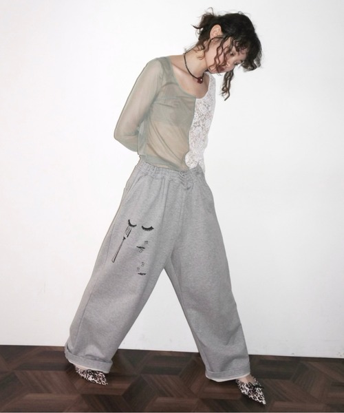 店内商品がすべてレジにて半額！！ musubore tシャツ ハーフレーストップス / tops lace half 2way パンツ