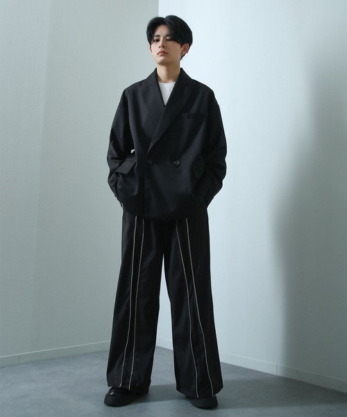 vintage フレア スラックス SERACE スラックス 「SERACE」Wide drape pin tuck flare slacks