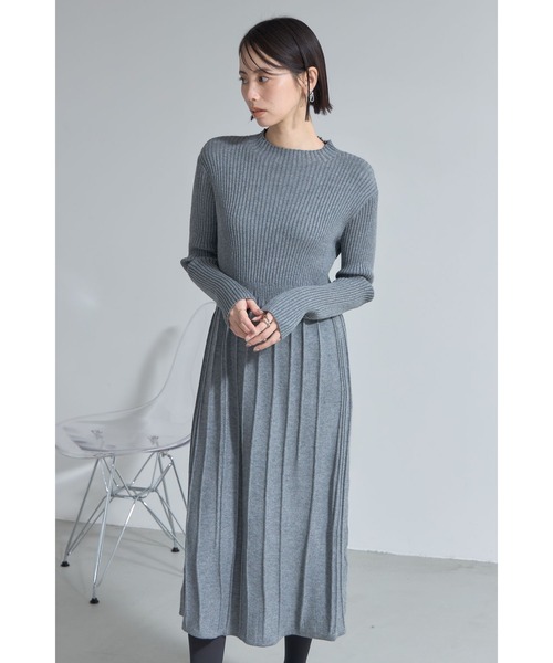 &. NOSTALGIA（ノスタルジア） ワンピース ウエスト切替ニット