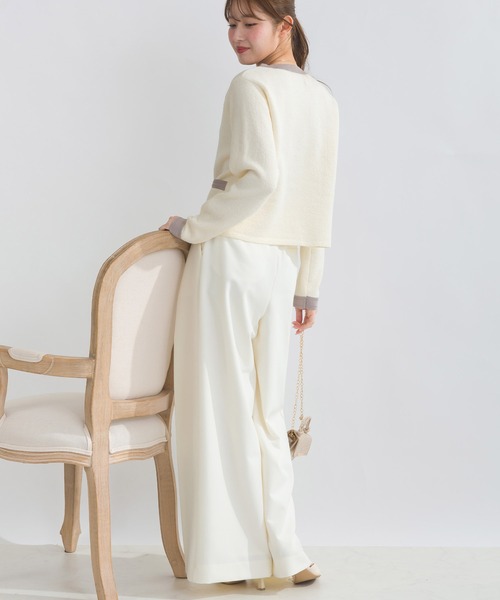 PICCIN（ピッチン） カーディガン 「WEB限定」ジャケット風バイカラー 