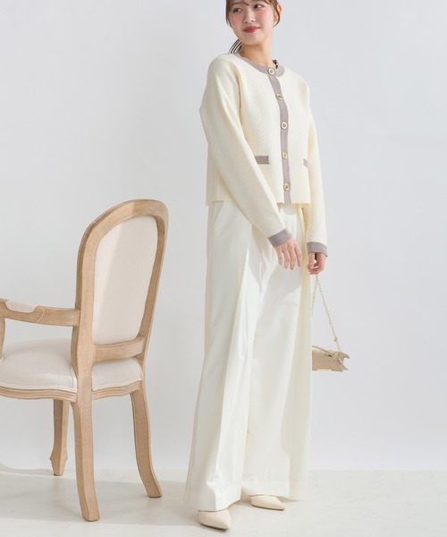 PICCIN（ピッチン） カーディガン 「WEB限定」ジャケット風バイカラー