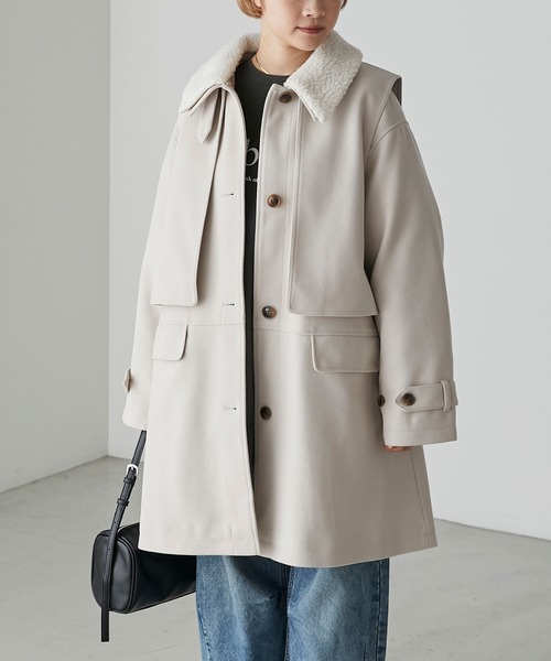 「forksy.」 ステンカラーコート FREE グレイッシュベージュ レディース_画像3