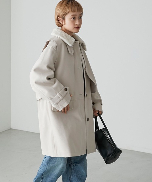 「forksy.」 ステンカラーコート FREE グレイッシュベージュ レディース_画像7