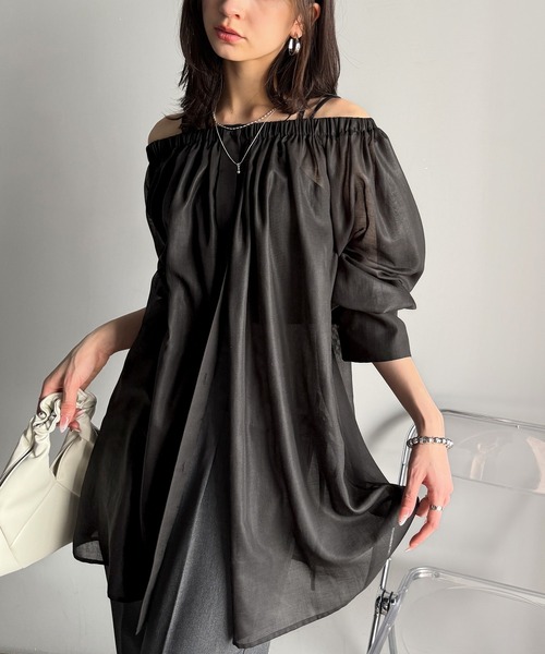 Pheeta フィータ Harey ブラウス 長袖チュニック シアー 美品 Pheeta フィータ Harey ブラウス 長袖チュニック シアー 美品