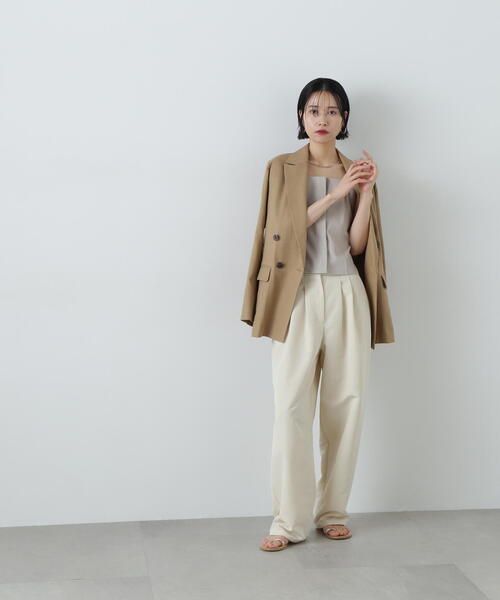 【美品】エヌナチュラルビューティーベーシック ダブルブレストジャケット M 通勤 エヌ ナチュラルビューティーベーシック(N.Natural Beauty Basic