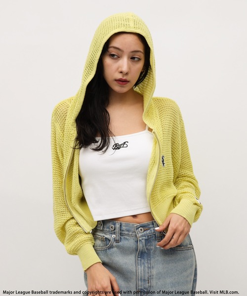 パーカー 「Seemi.」刺繍入りパーカー レディース BACK TO THE FIELD パーカー 「MLB」刺繍ロゴショートZIP