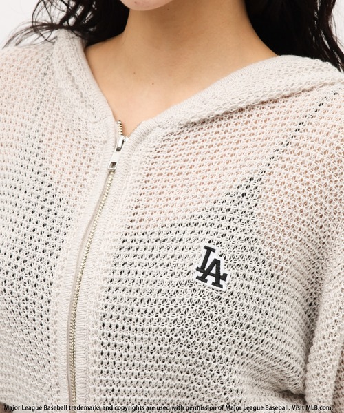 BACK TO THE FIELD パーカー 「MLB」刺繍ワッペンメッシュニット