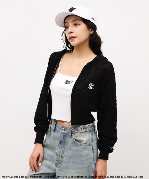 BACK TO THE FIELD パーカー 「MLB」刺繍ワッペンメッシュニット
