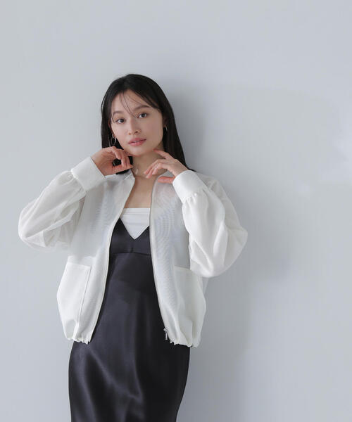 公式の店舗 BEAUTY NATURAL BASIC 「Oggi掲載」メッシュ アウター ブルゾン ジャケット・アウター
