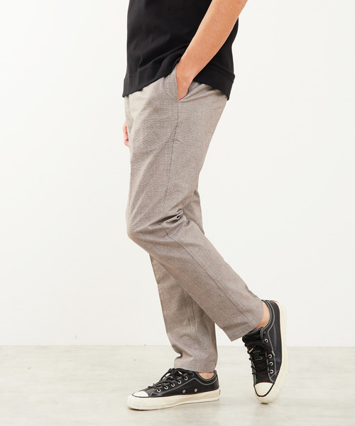MEN'S MELROSE スラックス プリントテックサッカーコンフォートパンツ