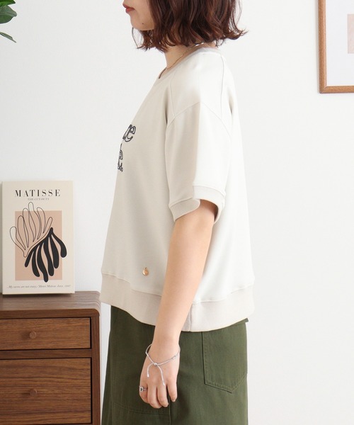 EGLANTINE tシャツ チェーンステッチ加工 半袖ロゴカットソー