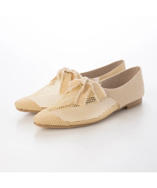 Launa lea（ラウナレア） スリッポン メッシュリボンフラットシューズ