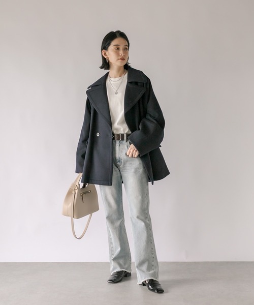 RIVK DROT キャメル ウール ピーコート美品 RIVE DROITE（リヴドロワ