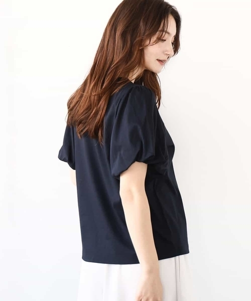 tシャツ バルーンスリーブカットソー/接触冷感/洗える レディース