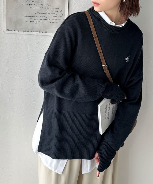 【未使用】Gleem ニット セーター S 黒 classicalelf（クラシカルエルフ） ニット セーター さらり抜け感ある