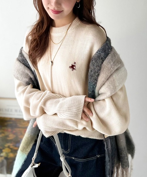 5/11まで♡シースルー刺繍ニットプル♡ 洗える 花刺繍ニット|キャラ・オ・クルス | レリアン公式オンラインストア
