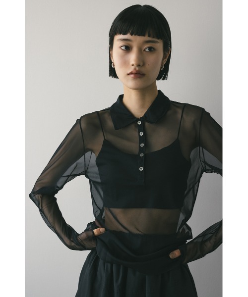 ブラウス シャツ ハイシアーポロ レディース STYLEMIXER ブラウス シャツ ハイシアーポロ レディース