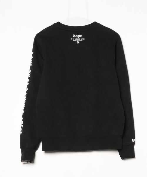 「AAPE BY A BATHING APE」 スウェットカットソー SMALL ブラック メンズ