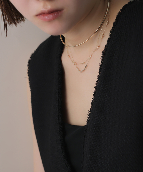 ネックレス ミネラルパーツ5ピースネックレス K10 レディースの画像