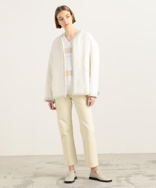 TOMORROWLAND（トゥモローランド） ノーカラージャケット 36 ホワイト