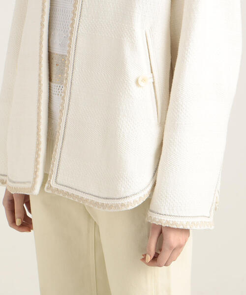 TOMORROWLAND（トゥモローランド） ノーカラージャケット 36 ホワイト