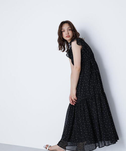 【美品】ツモリチサト.ノースリワンピース　クレプリ　海柄　楊柳　ウエストリボン 美品】ツモリチサト.ノースリワンピース クレプリ 海柄 楊柳