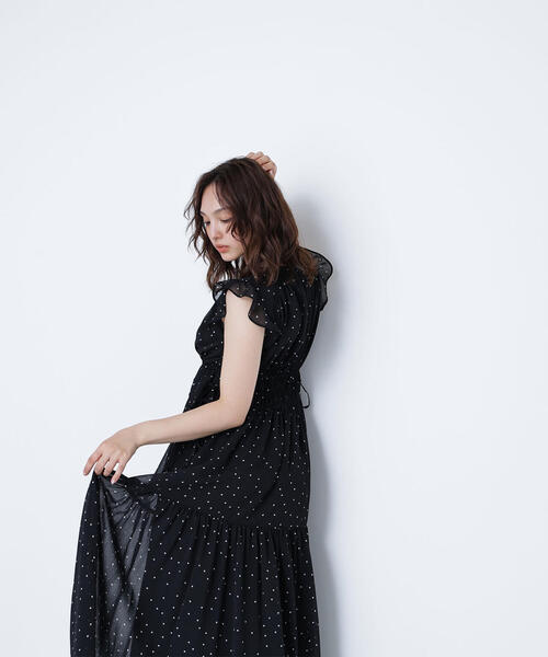 【美品】ツモリチサト.ノースリワンピース　クレプリ　海柄　楊柳　ウエストリボン 美品】ツモリチサト.ノースリワンピース クレプリ 海柄 楊柳
