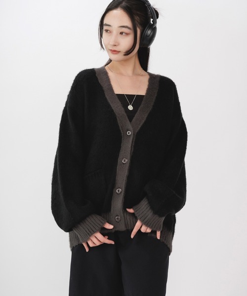 FREE MAX カーディガン FREE MAX Mohair Like Knit Cardigan モヘア