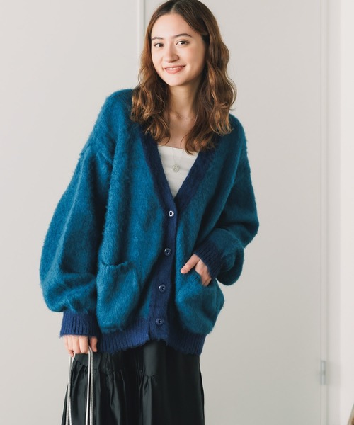 FREE MAX カーディガン FREE MAX Mohair Like Knit Cardigan モヘア