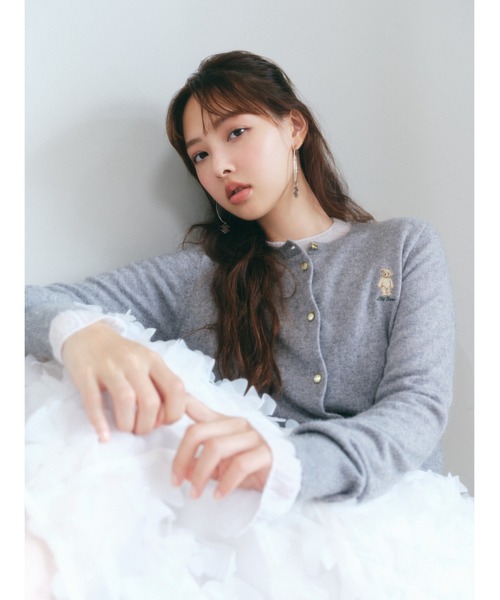 「LILY BROWN」 ニットカーディガン FREE グレー レディース