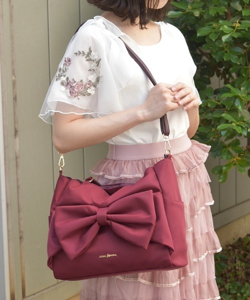 axes femme（アクシーズ ファム） トートバッグ リボン付撥水ナイロン
