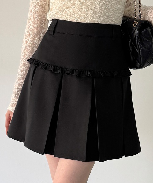 JUNOAH（ジュノア） スカート フリルボックスプリーツスカート