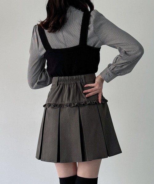 JUNOAH（ジュノア） スカート フリルボックスプリーツスカート