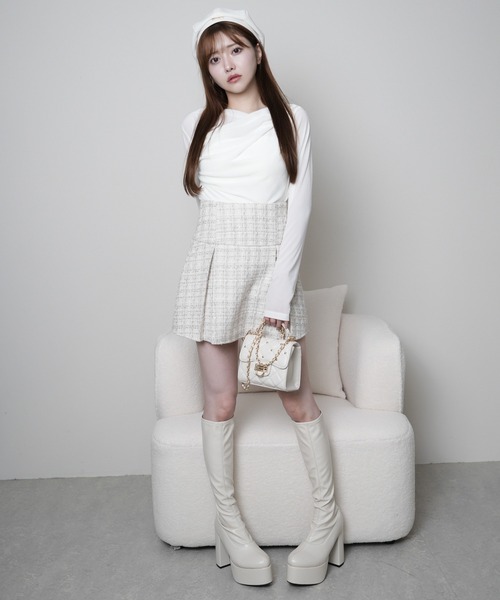 lip service マルチツイードプリーツスカート LIP SERVICE（リップサービス） スカート マルチツイードプリーツ