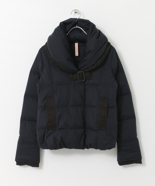 新品タグ付き✨ヨソオウ　ダウンジャケット ブラック　異素材切り替え　サイズ２ YOSOOU（ヨソオウ） ダウンジャケット 2 ブラック レディース