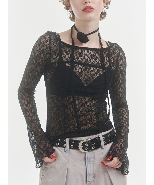 jouetie tシャツ レースギャザートップス レディース : ZOZOTOWN