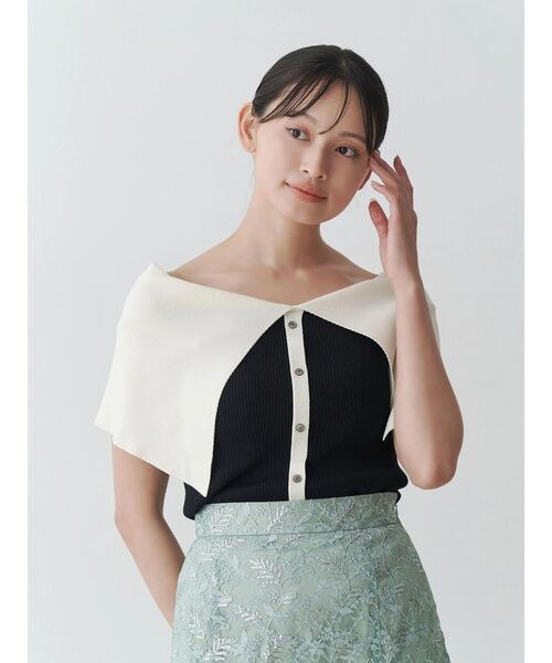 ニット セーター オフショルリブ2WAYニット レディース
