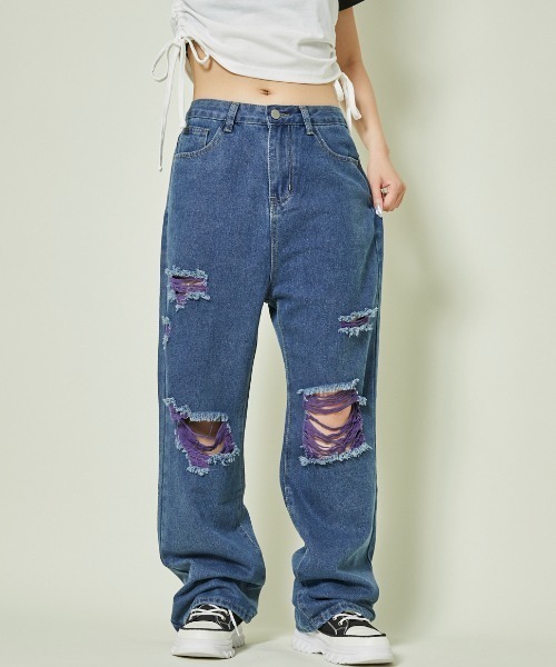 y2k デニム（レディースファッション）（色：ピンク系