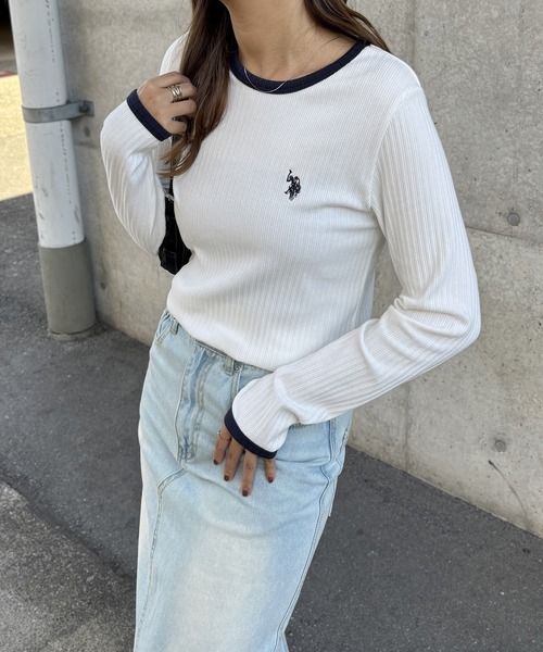 Pedestal polo t ロンt DAB Brrrsos着用 U.S. POLO ASSN. /ユーエスポロアッスン 別注 ワンポイント刺繍